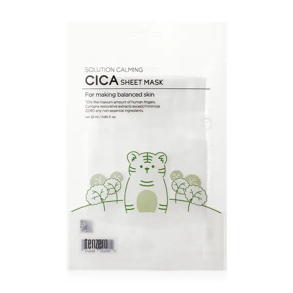 Masca servetel pentru ten Solution Calming Cica, 25ml, Tenzero