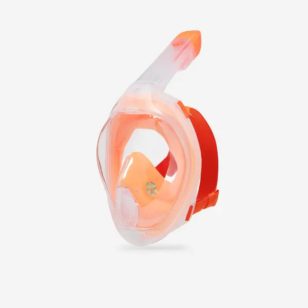 Mască snorkeling de suprafață Easybreath + cu valvă acustică (>10ani) Portocaliu