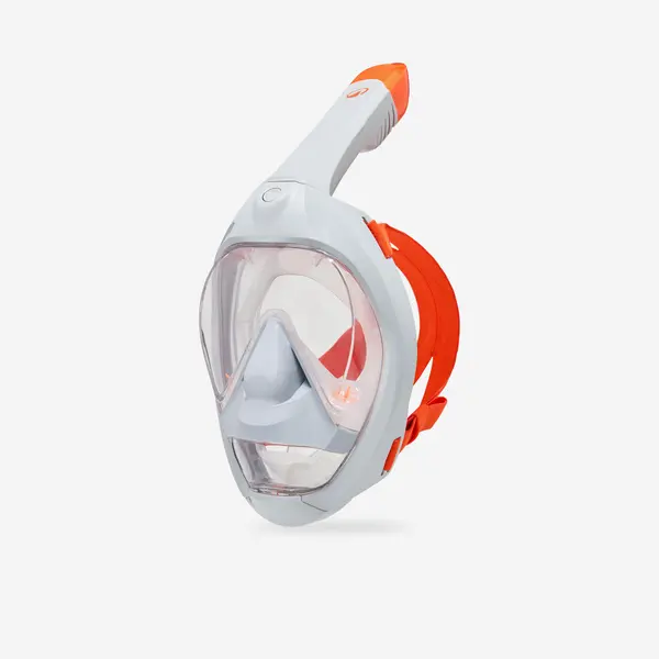 Mască snorkeling scufundări Easybreath 900 Gri portocaliu