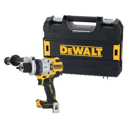 Masina compacta de gaurit si insurubat (bormasina) pe acumulator cu percutie DeWALT DCD1007NT, 18V XR, motor fara perii, iluminare LED, sistem anti-rotatie, cuplu 169 Nm, 2250 RPM, 38.250 percutii/min, cutie TSTAK, nu include incarcator/acumulator