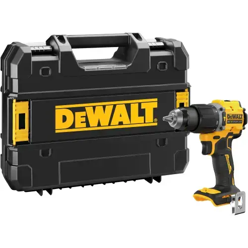 Masina compacta de gaurit si insurubat cu percutie (bormasina) pe acumulator DeWALT DCD799NT, motor fara perii, 18V XR, cuplu 74 Nm, 2 viteze, iluminare LED, corp slim 16.4 cm, cutie transport TSTAK, nu include incarcator si acumulatori, Made in CZ
