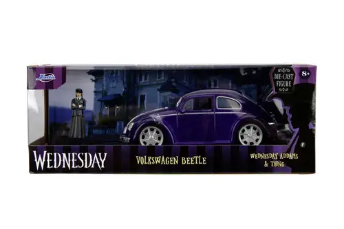 Masina cu figurina Jada Toys Volkswagen Beetle 1972 - Wednesday (Mov)