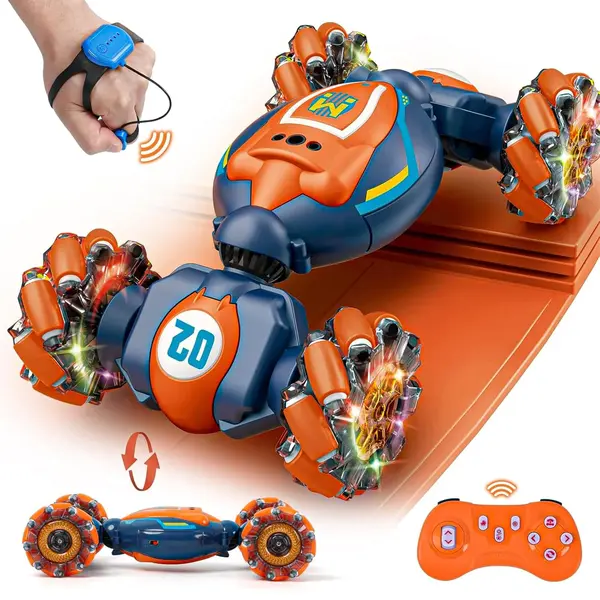 Masina cu Telecomanda RC Stunt Acrobatii Timebox, 4WD, Rotire 360°, Albastru - Default Title