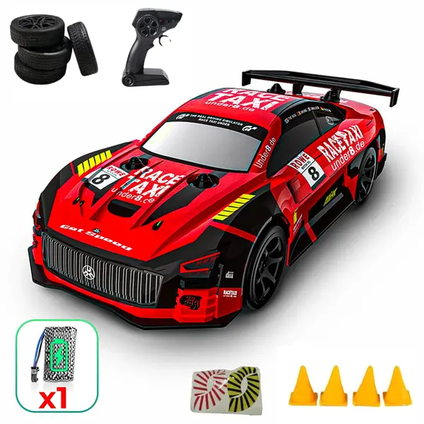 Masina cu telecomanda RC Timebox, 30km/h, 1:20, Drift car, lumini LED, Rosu - Default Title