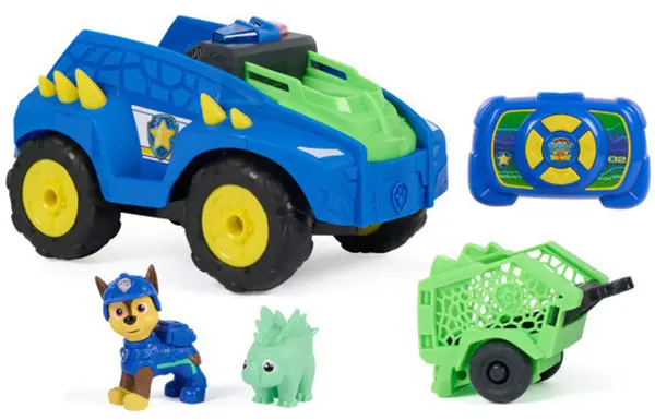 Mașină cu telecomandă Spin Master Paw Patrol - The Dino Movie, Dino Tow & Rush RC