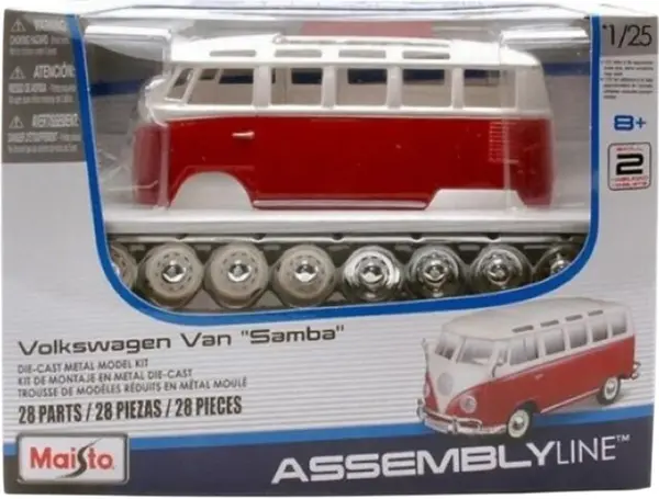 Mașină de asamblare din metal Maisto Assembly Line - Volkswagen Van Samba, 1:25