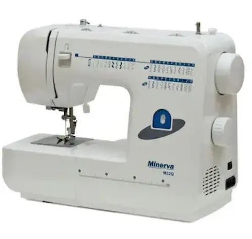 Masina de cusut electromecanica Minerva M32Q, 32 programe, 800 imp/min, 85W (Alb/Albastru)