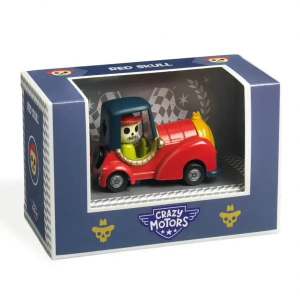 Masina de epoca metalica Red Skull Colectia Crazy Motors ,rosu,6x4.3x4.2 cm