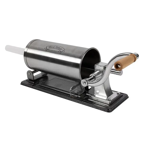 Masina de Facut Carnati Orizontala Inox 4 kg, 5 Palnii Incluse,Micul Fermier GF-0822 PRO