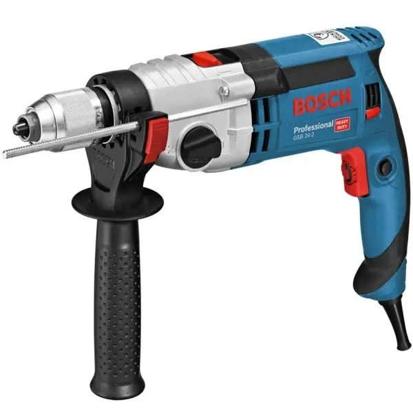 Masina de gaurit cu percutie, Bosch GSB 24-2 060119C801, 1100 W, mandrina rapida, 13 mm, valiza speciala
