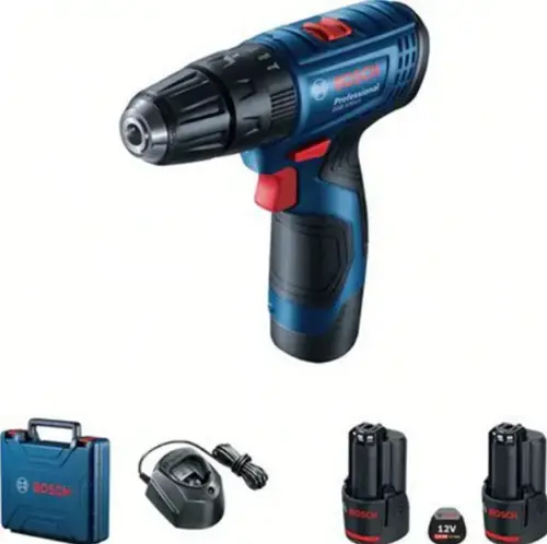 Masina de gaurit si insurubat cu acumulator Bosch Professional GSB 120-Li, 12 V, 1300 RPM, incarcator, 2 acumulatori 12 V, 2 Ah, valiza profesionala