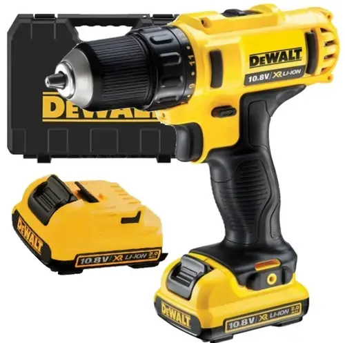 Masina de gaurit si insurubat cu acumulatori DeWALT DCD710D2, Li-Ion XR 10.8V, 2 Ah, 1500 RPM, LEd iluminare, Valiza transport