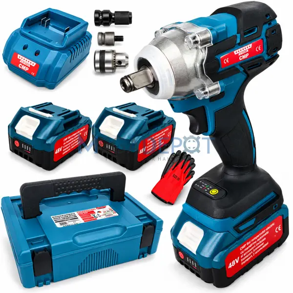 Masina de impact Bormasina pe acumulator Altai Campion PRO, 48V 6Ah, Brushless, 400 Nm, 2 Acumulatori, 3 Adaptoare incluse, Geanta de transport