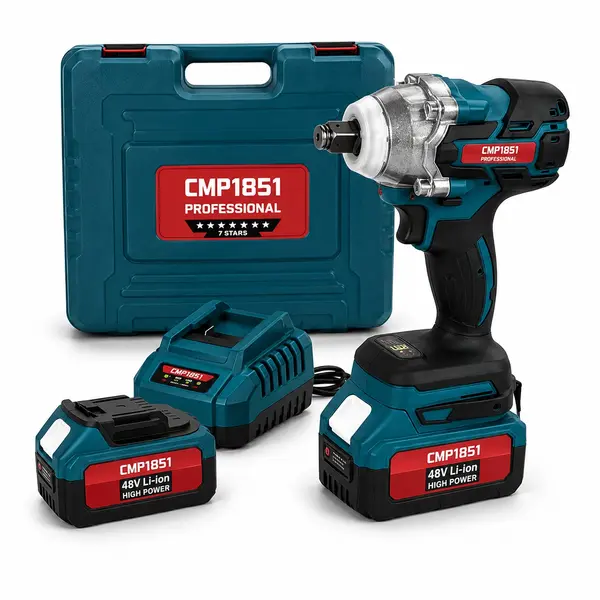 Masina de insurubat Cheie cu impact 48V 10Ah , cu 2 acumulatori si accesorii CAMPION PROFESSIONAL CMP1851