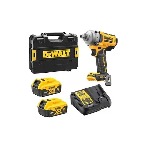 Masina de insurubat cu impact DeWALT DCF892P2T-QW, 1/2, 2000 rpm, 3000 bpm, 812 Nm + 2x Acumulatori 5.0 Ah, Incarcator si valiza depozitare