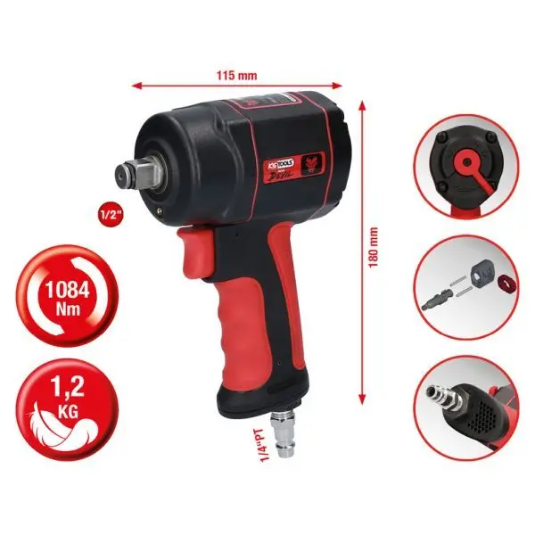 Mașină de înșurubat cu percuție (aer comprimat) KSTOOLS 515.1315