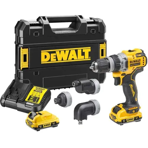 Masina de insurubat Dewalt DCD703L2T, cuplu reglabil cu acumulator, mandrina 10/57.5 Nm, 12V/2x3.0 Ah