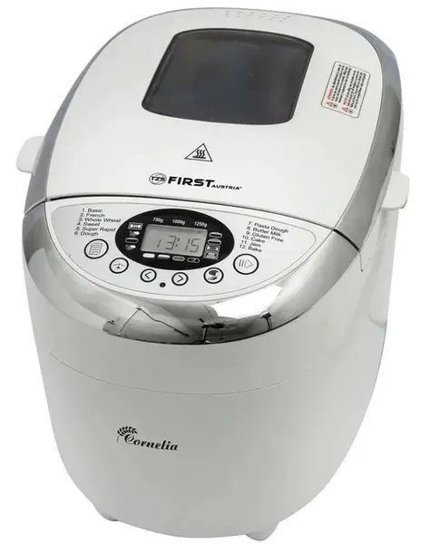 Mașină de pâine First Austria - FA-5152-3, 850W, 12 programe, albă