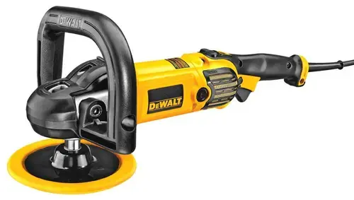 Masina de polisat DeWalt DWP849X-QS, 1250 W, 230 mm diametru disc, M14 sistem prindere + taler velcro + husa din lana + maner tip toarta + maner lateral orizontal