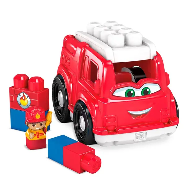 Masina de pompieri cu cuburi Mega Blocks First Builders 6 piese