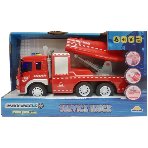 Masina de pompieri cu pulverizator de apa, Maxx Wheels,1:16