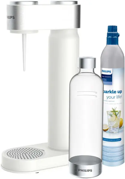 Mașină de sodă Philips - GoZero ADD4902WH/10, albă/argintie