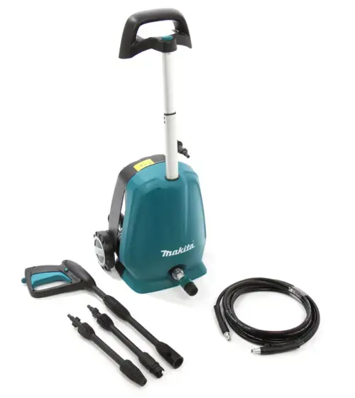Masina de spalat cu presiune Makita HW102, 1300 W, 360 l/h debit apa, 100 bar presiune maxima, 50°C temperatura maxima