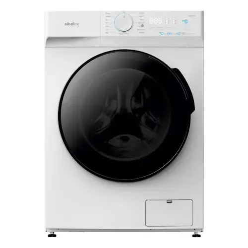 Masina de spalat rufe Albalux AXGIW1471, 7 kg, 1400 Rotatii, Motor Inverter, Clasa energetica B, 16 Programe, Functie Hygiene Pro, Termostat reglabil, Spalare cu aburi (Alb/Negru)
