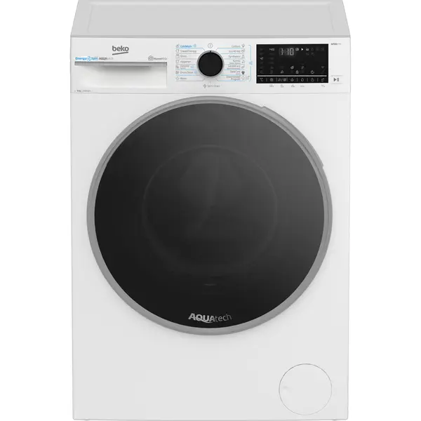 Masina de spalat rufe Beko B7WFU69418WB2ES, 9 kg, 15 programe, 1400 RPM, EnergySpin, Child Lock, ProSmart Inverter, Iron Fast, Recycled Tub, Alb, Clasa A