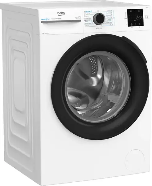 Masina de spalat rufe Beko BM3WFSU38413WB, 8 Kg, 1400 RPM, Clasa A, SteamCure, Recycled Tub, ProSmart Inverter Motor, AddXtra, WaterMode, ColdWash (Alb)