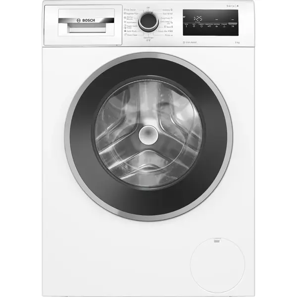 Masina de spalat rufe Bosch Seria 4WAN2826NBY, 9 kg, 1400 RPM, Clasa A, Active Water Plus, Display LED, Siguranta copii, Alb