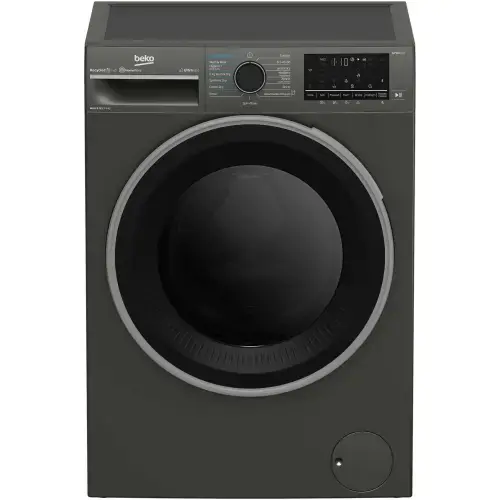 Masina de spalat rufe cu uscator Beko B5DFT59442M, Spalare 9 kg, Uscare 6 kg, 1400 RPM, Clasa A/D, HygieneTherapy, SteamCure, HomeWhiz, ProSmart Inverter Motor, AddXtra (Gri)