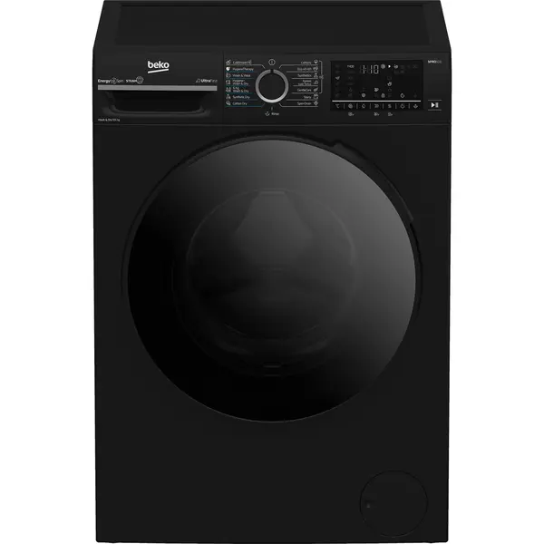 Masina de spalat rufe cu uscator Beko BM5DFT49442PB, 9/6 kg, 1400 RPM, Clasa D, Digital Display, Control automat apa, UltraFast, Negru