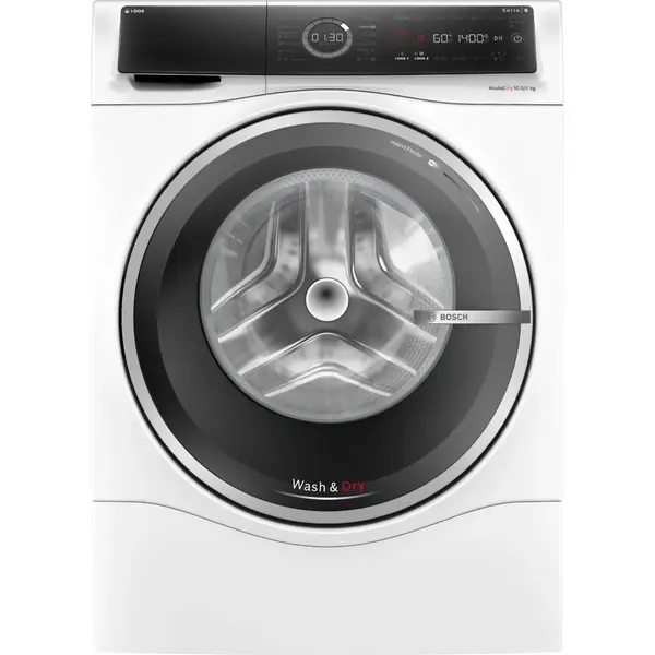 Masina de spalat rufe cu uscator Bosch WNC254A0BY, 10.5/6 kg 1400 RPM, Iluminare interioara, Clasa D, Alb