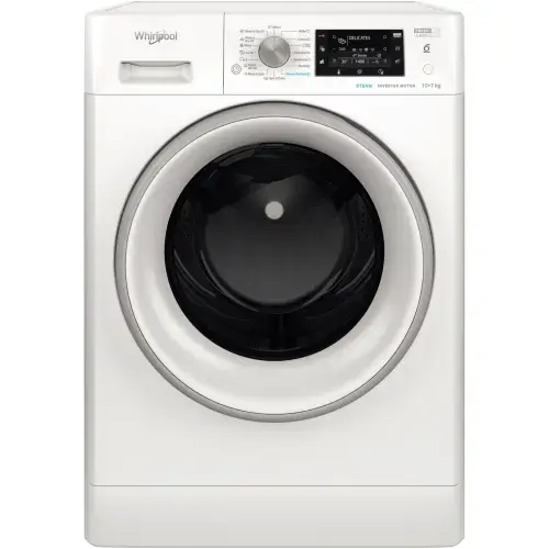 Masina de spalat rufe cu uscator Whirlpool FreshCare+ FFWDD1076258SVEE, 10 kg spalare, 7 kg uscare, 1600 RPM, Clasa B, Tehnologia al 6-lea Simt, FreshCare+, Motor Inverter, Display LCD (Alb)