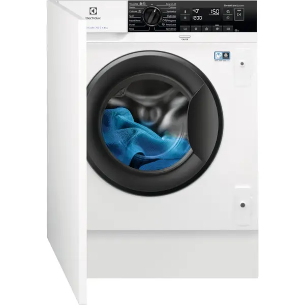 Masina de spalat rufe Electrolux EW7N7F348SI, Incorporabila, 8 kg, 1350 RPM, Fresh Scent, Time Manager, Motor Inverter, SensiCare, Clasa B, Alb