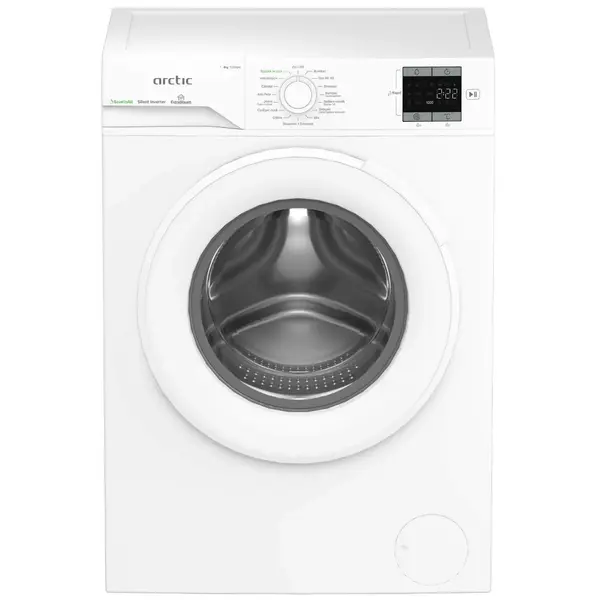 Masina de spalat rufe frontala Arctic APLM1WFSU18210W, 1200 RPM, 8 kg, ExtraSteam, Motor Silent Inverter, Alb, Clasa A