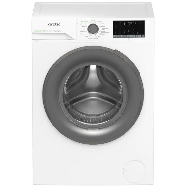 Masina de spalat rufe frontala Arctic APLM2WFSU28411W, 8 kg, 1400 RPM, Improspatare cu abur, Display LCD, Motor Silent Inverter, Drum Clean+Steam, Child Lock, Anticrease, Alb, Clasa A