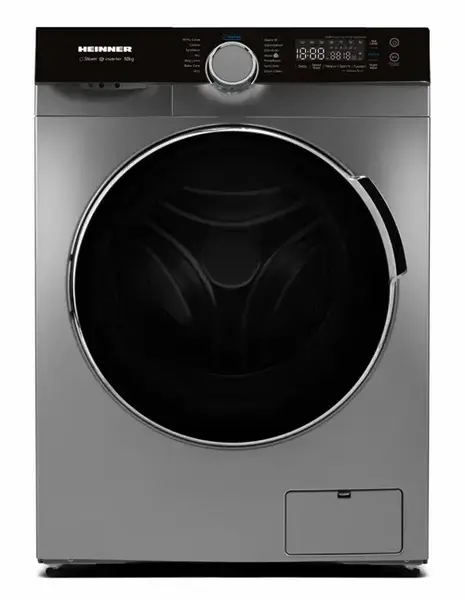 Masina de spalat rufe HEINNER HWM-M1014IVKSA+, 10 kg, 1400 rpm, Clasa A, 14 programe, Motor Inverter, Control Touch, Tehnologie Steam (Argintiu)