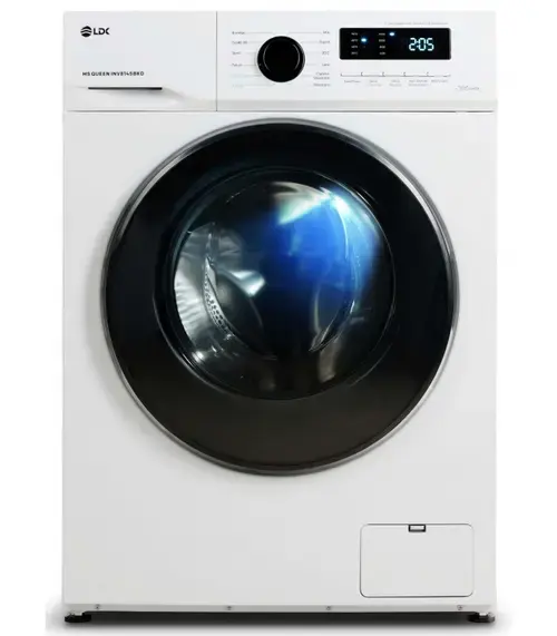 Masina de spalat rufe LDK Queen INV814SBKD, 8 Kg, 1400 rpm, Clasa A, Steam, Amanare pornire, DrumClean, Motor Inverter (Alb)