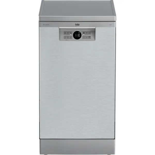 Masina de spalat vase Beko BDFS26020XQ, 10 seturi, 6 programe, Motor ProSmart Inverter, Hygiene Intense, Dirt Sensor, AquaIntense, Inox, Clasa E