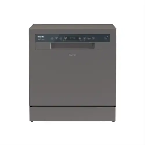 Masina de spalat vase compacta Candy RapidÓ CP 8F9FFA, 8 seturi, 8 programe, Clasa F, Wi-Fi, Express, Maxi-Ladle (Antracit)