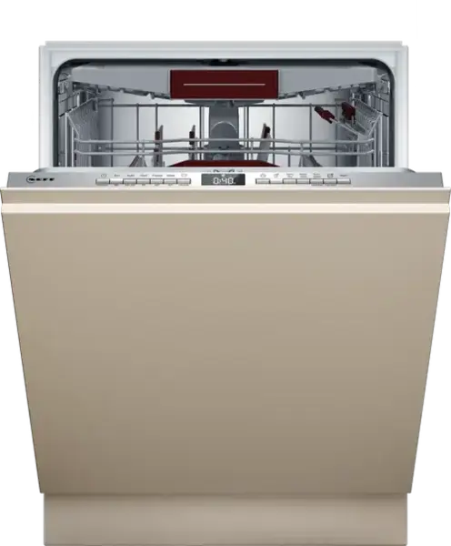 Masina de spalat vase complet incorporabila NEFF S155ECX15E, 14 seturi, 6 programe, Clasa A, TimeLight, Home Connect (Bej)