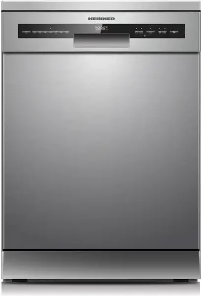 Masina de spalat vase Heinner HDW-FSM60714AXD+++, 14 seturi, Clasa D, Display LED, 7 programe (Argintiu)