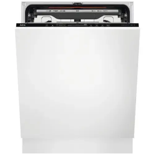 Masina de spalat vase incorporabila AEG FSK94858P, 14 seturi, 7 programe, Comfort Lift, AirDry, Wi-Fi, Iluminare interioara, Time Beam, Motor Inverter, Clasa C, 60 cm (Negru)