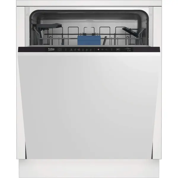 Masina de spalat vase incorporabila Beko BDIN16435, 14 seturi, 6 programe, AutoDoor Opening, HygieneIntense, 60 cm, Alb, Clasa D