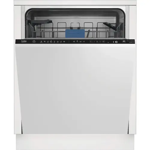 Masina de spalat vase incorporabila Beko BDIN28450C, 14 seturi, 8 programe, Clasa B, Deschidere automata a usii, Motor ProSmart Inverter, Fast+, 60 cm (Inox)