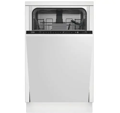 Masina de spalat vase incorporabila Beko BDIS38020Q, 10 seturi, 8 programe, AquaIntense, Motor ProSmart Inverter, Clasa E, 45 cm (Alb)