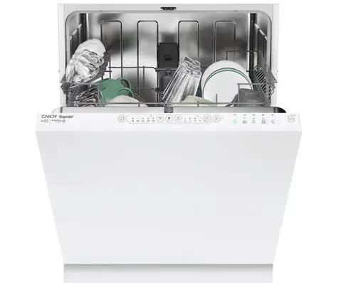 Masina de spalat vase incorporabila Candy RapidÓ CIP 3E7L0W, 13 seturi, 5 programe, Wi-Fi + BLE, Motor Speed-Drive Inverter, Clasa E (Alb)