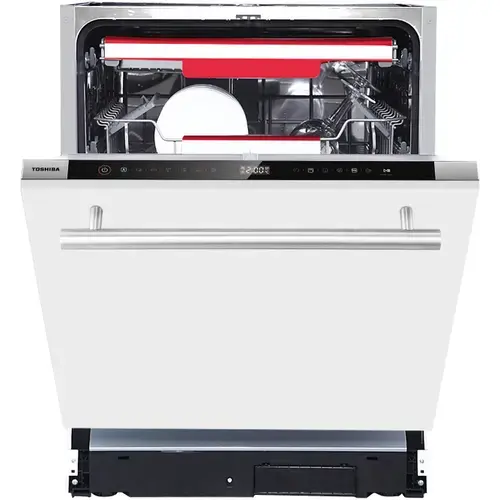Masina de spalat vase incorporabila Toshiba DW-15B3, 15 seturi, 7 programe, Clasa C, Display Touch control, AquaStop, Filtru AntiBacterian, 60 cm (Alb)